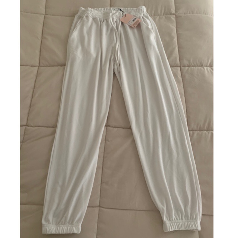 Missguided white joggers